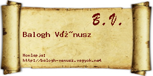 Balogh Vénusz névjegykártya